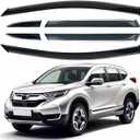 Shatterproof Out-Channel Window Deflectors for Honda CR-V (CRV) 2017-2022, Rain Guards Window Visors for Cars Vent Deflector Car Accessories (for CRV 17-22 6-PCS Chrome)