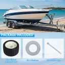 Boat Wobble Roller 5"x3", Boat Trailer Roller Marine Ribbed Wobble Roller Boat Trailer Wobble Roller Assembly with Washers and pins for Boat Yacht Trailer