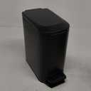 Cesun Small Bathroom Trash Can with Lid Soft Close, Step Pedal, 6 Liter / 1.6 Gallon Stainless Steel Garbage Can with Removable Inner Bucket, Anti-Fingerprint Finish (Matt Black)