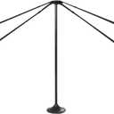 Explore Land Adjustable Boat Cover Support Pole 3 Pieces with Straps for V Hull, Jon and Pontoon Boat (Black)