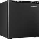 EUHOMY 1.7 Cu.Ft Mini Fridge with Freezer, Reversible Single Door Compact Refrigerator, Adjustable Thermostat, Energy Saving, Mini Fridge for Bedroom, Office, Dorm, Black