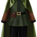 ReliBeauty Kids Archer Costume Boys Girls Hunter Costume with Cape, Green, (12/160)