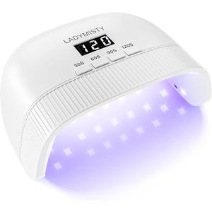 LadyMisty UV Nail Lamp, 2026 Upgrade UV Light for Gel Nails with New 30 Dual Beads, 4 Timer LED Light for Nails, Cure Nail Lamps for Gel Polish with LCD Display, Nail Dryer for Perfect Christmas Gifts (White2)