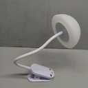 Rechargeable Clip On Lamp, Cordless Touch Control Desk Lamp with RGB Ambient Mode & 3000K6000K Dimmable Book Reading Light, Portable Gooseneck Lamp Battery Operated Clamp On Table Bedside Headboard (White)