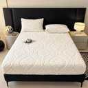 LweiPsqLin Fluffy Velvet Fitted Sheet Queen Size - Micro Fleece Bed Sheet with 15" Deep Pockets, Bohemian Floral Jacquard Mattress Cover, Shrink & Fade Resistant, White