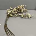 Florisso 6 PCS Artificial Cherry Blossom Branches Spring Indoor Decoration, Faux Flowers 34.45" Long Stems Plum Fake Peach Plants Real Touch Silk for Wedding Home Bedroom Party Table Office, White