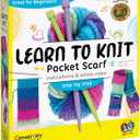 Creativity for Kids Learn to Knit Pocket Scarf Kit | Learn to Knit a Cozy, Functional Scarf with a Handy Pocket | Relaxing DIY Craft & Mindful Activity for Kids (Ages 9+)