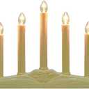 Electric Christmas Window Candle Lamp, 5 Light Christmas Candle Lights Lvory Base with 6 C7 Bulbs(1 Extra), Plug in Electric Candle Lamp for Christmas Window Table Party Decor, 1 Pack-3 Feet Cord