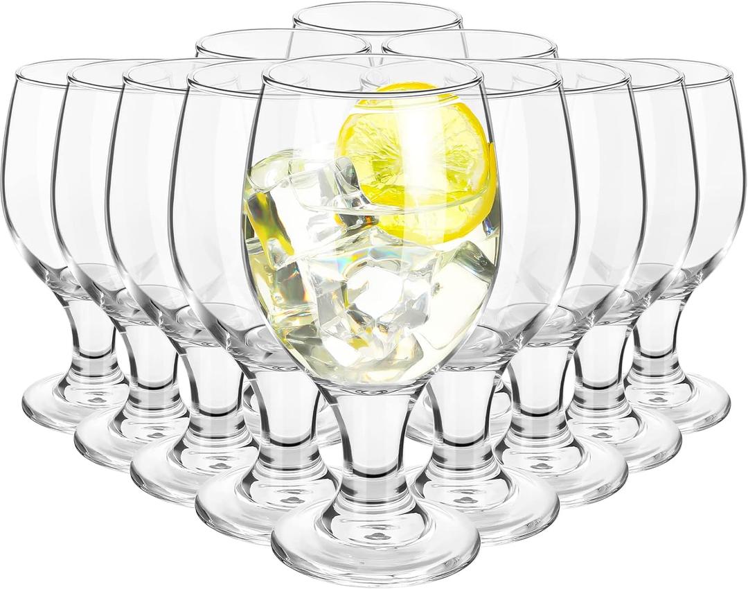 Patelai 24 Pcs Clear Glasses 13.5 oz Water Goblet Glass Stemmed Water Glasses for Juice Wine Beer Tea Milk Cold Beverages Drinks