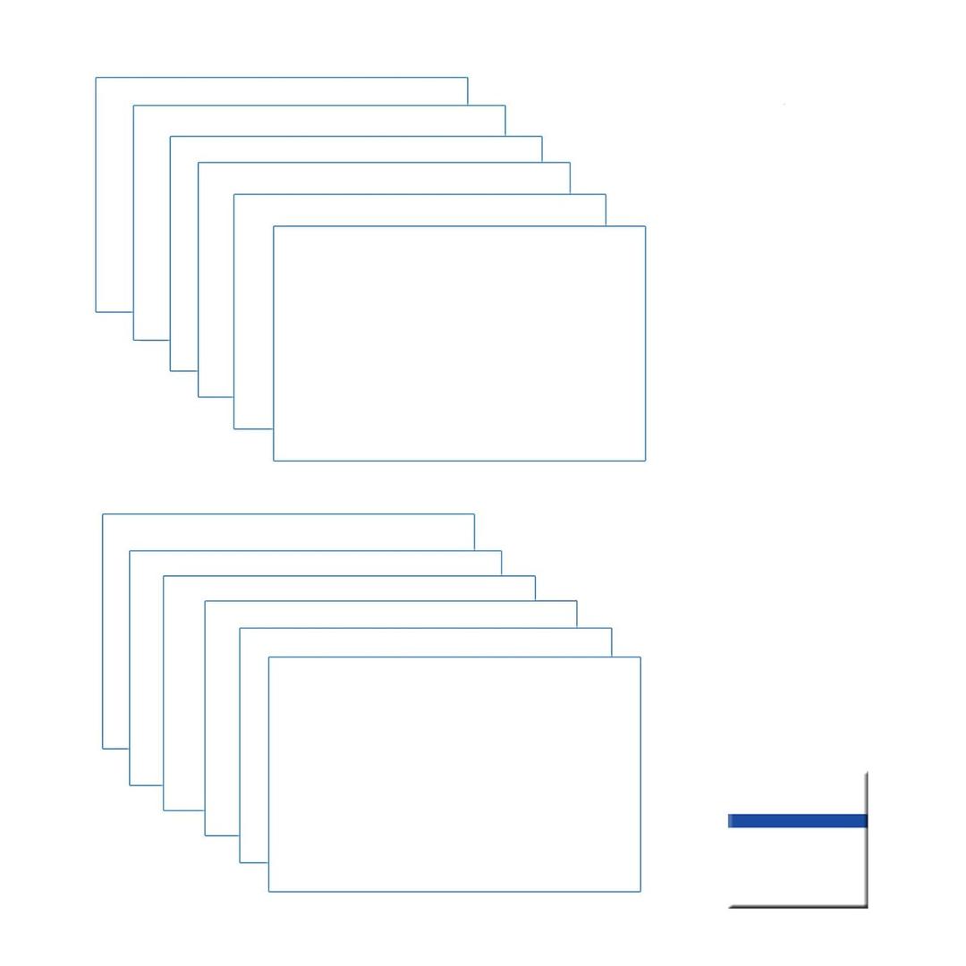 Engraving Blank Materials ABS Double Color Plastic Sheet, White/Blue (7" x 11" x .040", 12 Pieces) for Interior Signs, Badges.