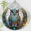 Christmas Ornament, 2025 Ornaments for Christmas Tree, Stained Glass Hanging Ornament, Holiday Ornaments, Unique Gift Idea - Owl