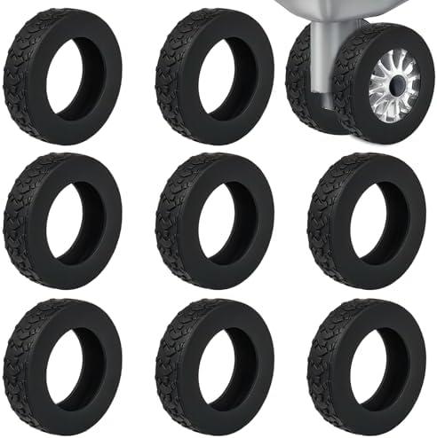 Vinommart 8 Pcs Luggage Wheel Covers, Silicone Luggage Wheel Protector, Suitcase Wheel Covers for Luggage Wheels Replacement (Black)3 Pack