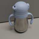 Stainless Steel Straw Sippy Cup for Toddlers 1-3 Years Old, Insulated Toddler Water Bottle Baby Training Tumbler with Handles, 8oz Kids Straw Cups for Travel, Daycare & At Home, Blue