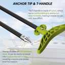 8.63ft Shallow Water Anchor Pole, Fiberglass Push Poles for Boat with T-Handle & 316 Stainless Tip, Corrosion-Resistant Sand Anchor for Beach Kayak, Gloves Included