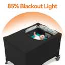 Pamo Babe Blackout Cover, Breathable Dark Cover for Pack and Play, Foldable & Stretchy Blackout Netting with Zippered Mesh for Travel Playard