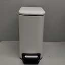 TIPGO Slim Bathroom Trash Can with Lid Soft Close, Step Pedal, 6 Liter / 1.6 Gallon Stainless Steel Trash Bin, Small Garbage Cans for Bedroom, Office, Kitchen (White)