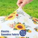 Moosfor Rectangle Fitted Table Cloth, Waterproof Spandex Elastic Tablecloths, Fits for 4 Foot Folding Tables, Stretch Washable Table Cover for Picnic, Camping, Outdoor (Butterfly Sunflower, 24"x48")