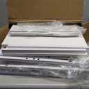 Furnulem Tall 4 Drawers Dresser, Vertical Storage Tower for Bedroom, Hallway, Entryway, Nursery, Closet Organizer, Nightstand Bedside Table Furniture, Sturdy Steel Frame, Wood Top, White