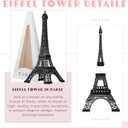 Therwen Eiffel Tower Sculpture, Alloy Metal 15 Inch Paris France Statue, Black, Tabletop Decor, Set of 4, Gift for Party, Housewarming, Anniversary, Birthday, Corporate Events