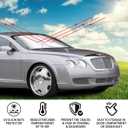 Foldable Windshield Sun Shade, Bonus Steering Wheel Sun Shield to Block UV Rays Keep Your Vehicle Cooler, Easy to Use Car Interior Accessories (59.2"x27.2")