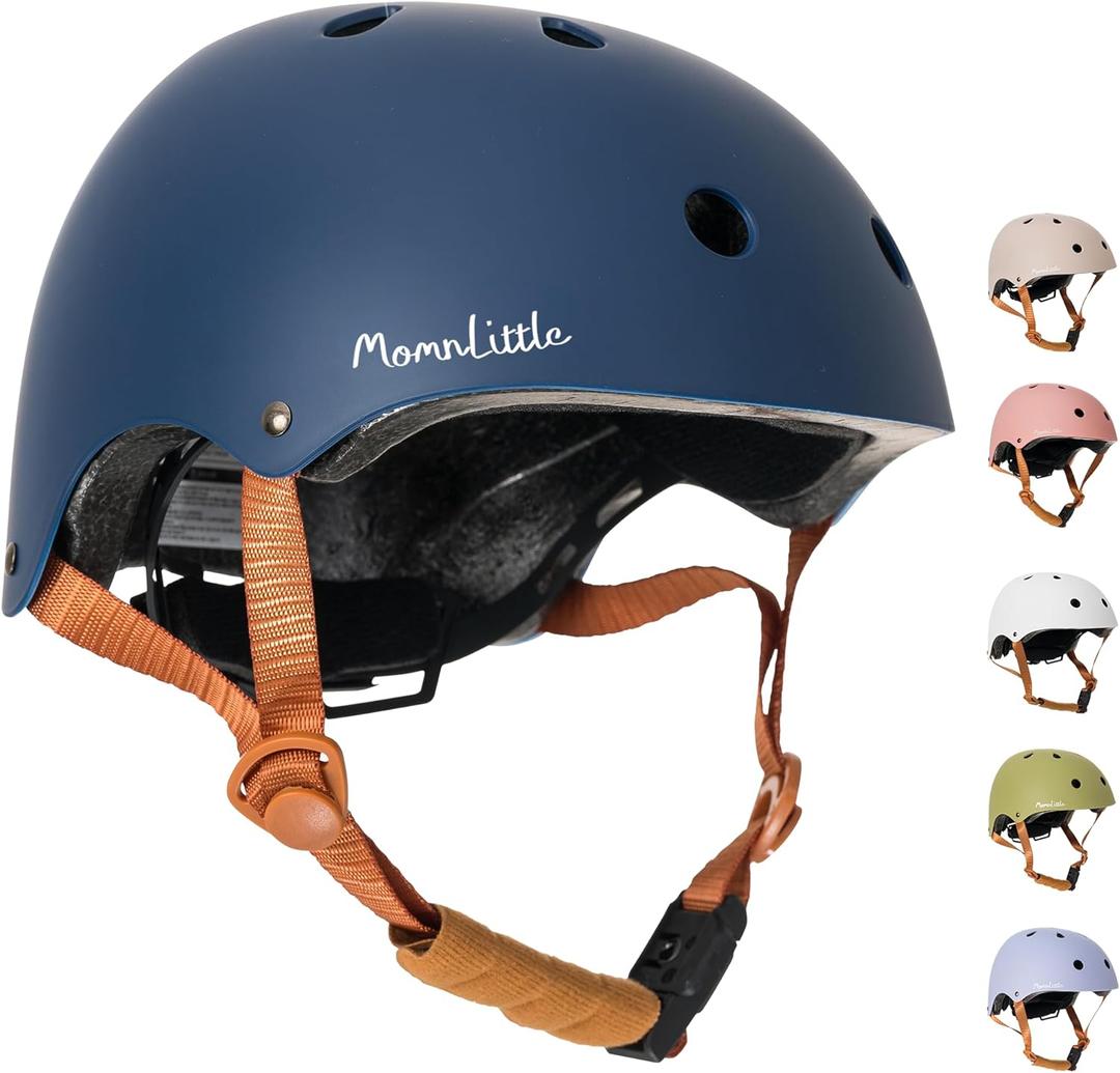MomnLittle Kids Bike Helmet with Quick Pinch-Free Magnetic Buckle CPSC Certified Bike Helmet for Toddler Boys and Girls (X-Small: 18.8" - 20.08", Midnight Navy)