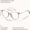 Gaoye Blue Light Blocking Glasses - Trending Round TR90 Frames, Metal Arms, UV400 Protection - Matching Soft Case