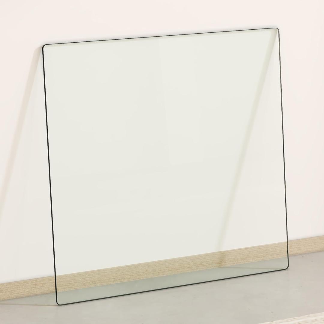 WEKEOT 24"x24" Square Tempered Glass Table Top 1/4" Thick Flat Polish Eased Corners Side Table Replacement Clear Glass Tables Top for Living Room Patio Table Tops