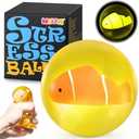 Stress Balls for Kids Adults - Squishy Fidget Toys Sensory Toys for Kids with Autism Glow in The Dark Squeeze Balls for Hand Therapy Squish Ball for Anxiety Stress Relief Easter Basket Stuffers