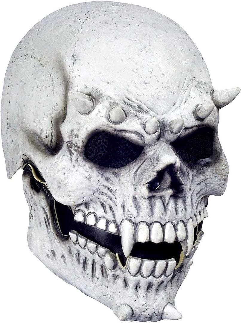 LEKA NEIL Skull Mask Creepy Halloween Full Head Skull Mask with Moving Jaw Scary Latex Helmet with Movable Mouth Adult