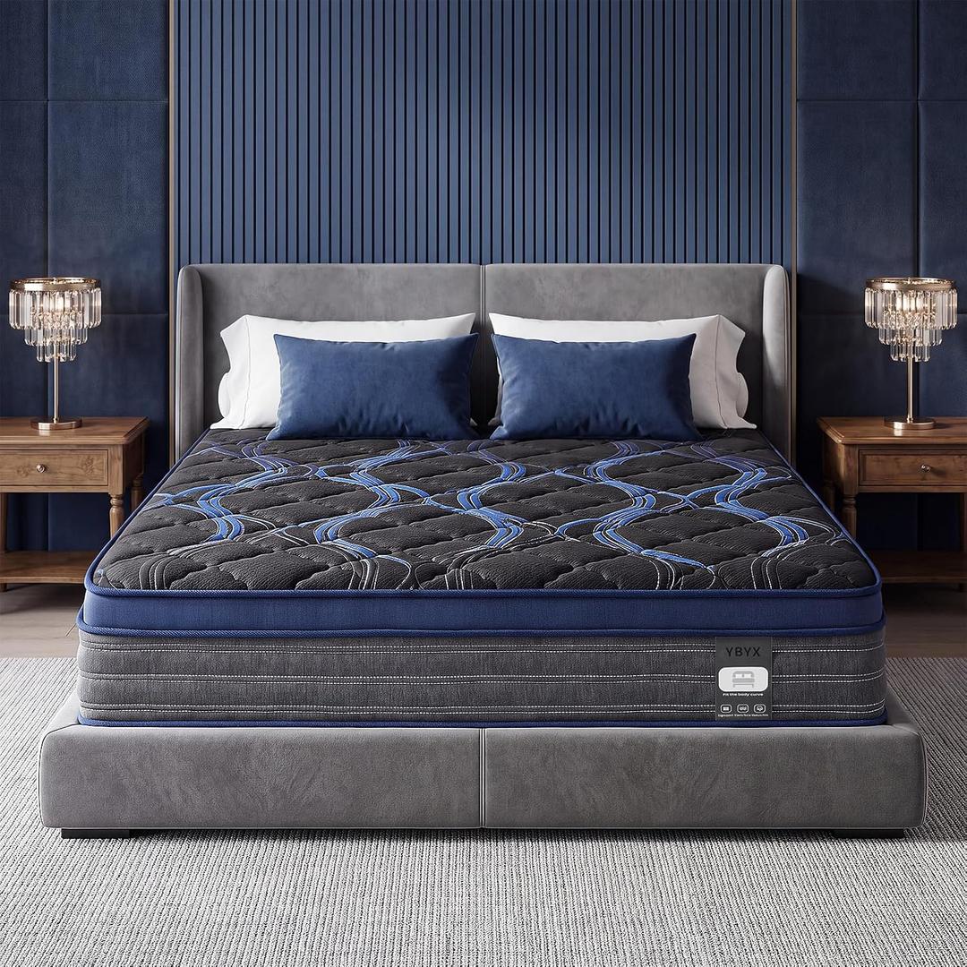 Twin Size Mattress 10 Inch, Hybrid Memory Foam Mattress with Zoned Pocket Coils Support and Motion Isolation Design, Strengthen Edge Support,CertiPUR-US Certified, Medium Firm in a Box