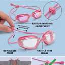 Aegend Swimming Goggles with Adjustable Bungee Strap, No Leak Anti-Fog UV Protection Mirrored Swim Goggles for Adults