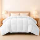 LUX Décor Twin Comforter – 92x68 Ultra-Soft Down Alternative Duvet Insert with Corner Tabs & Box Stitching, Hotel Quality Plush Microfiber Bedding, Oeko-TEX Certified - White