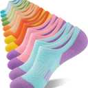 Eallco No Show Cotton Athletic Socks for Women - Low Cut, Ankle No Slip, Invisible Running Cushioned - 6 Pairs, One Size