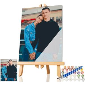 SIYDCF Custom Paint by Number, Personalize Paint by Numbers for Adults Beginner, DIY Acrylic Painting Kit for Home Decor, Paint by Numbers Canvas Kit Ideal Gift Choice for Any Festival (12" x 16") (Vertical)