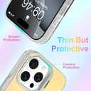 Cute Case for iPhone 16 Pro Case with Stand for Women Girls Men [Compatible with Magsafe] Aesthetic Glitter Sparkly Bling Magnetic Phone Cover with Camera Lens Kickstand, Iridescent White