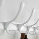 SKOLOO Wall Mounted Coat Rack - 10 Hooks, Heavy Duty, Stainless Steel, Metal Wall Hangers, Sturdy Coat Hooks for Hanging Coats, Jacket, Clothes, Hat, White