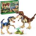 Dinosaur Toy Building Sets, Build Mighty T.rex & Velociraptor, Dinos World Building Kit for Boys and Girls Ages 6+ Year Old, Gift Ideas for Birthdays (910 PCS)