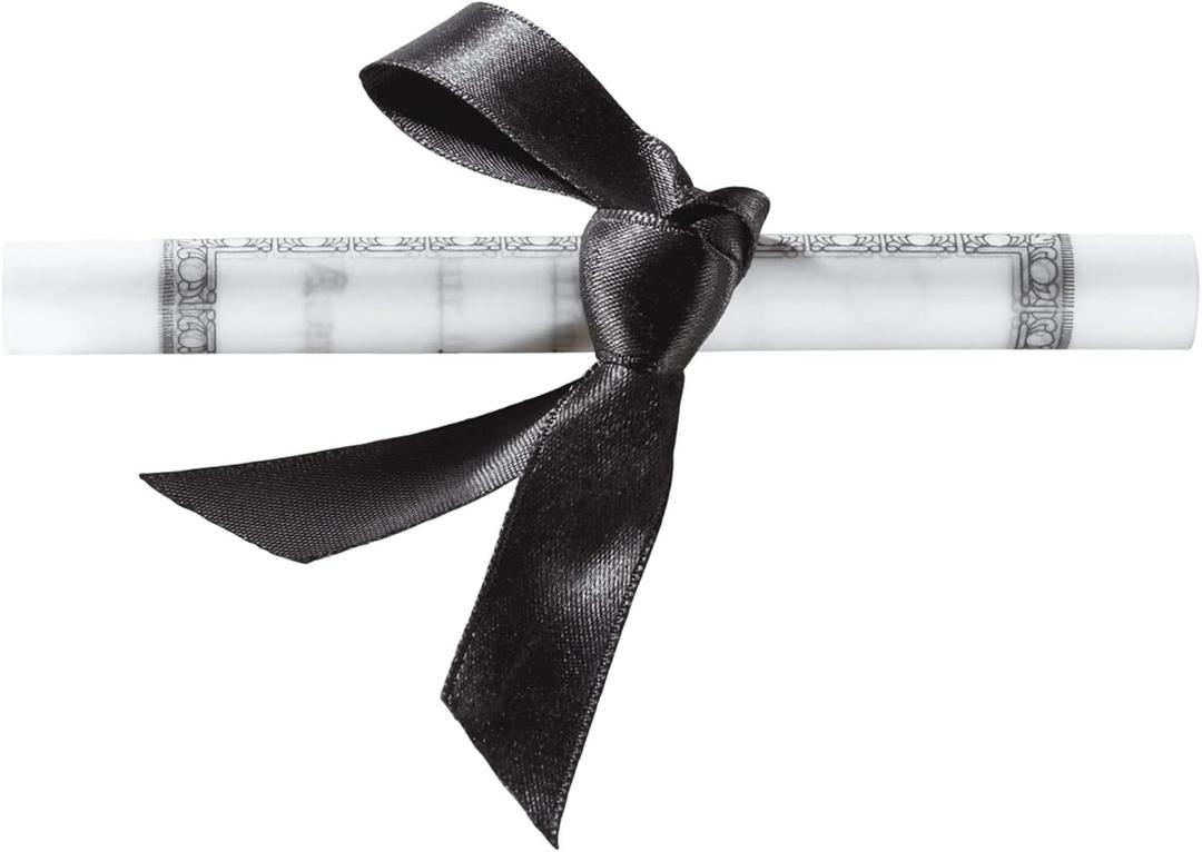 DecoPac Graduation Diploma With Black Ribbon Cake Topper, Cake Decoration, Food Safe Plastic, Pack of 24