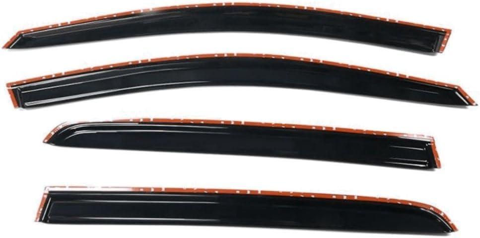 4pcs Sun Rain Deflector Guard Window Visors Front Rear Left Driver Right Passenger Upper Side Tape on External Factory Acrylic Smoke Tinted for VW for Golf 2015-2019 OE Style