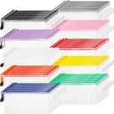Handepo 100 Pack Mesh Zipper Pouch Pencil Pouches Bulk Clear Storage Bag Small Waterproof Purse Bag Multipurpose for Cash Board Game Passport Office(A6/9.45x4.53in,White Pouch Multicolor Zipper)