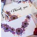 4 x AZAZA Floral Thank You Cards with Envelopes 24 PK, Wedding Purple Cards Unique Floral Design, 4x6 Wildflower Thank You Notes for Baby Shower, Bridal Shower, Sympathy (Purple Violet Flowers)