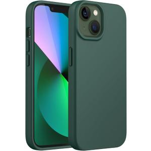JETech Silicone Case for iPhone 13 6.1-Inch, Silky-Soft Touch Full-Body Protective Phone Case, Shockproof Cover with Microfiber Lining (Midnight Green)