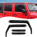 Partol Window Visor Side Window in-Channel Deflectors for Jeep Wrangler JK Unlimited 4-Door 2007-2017, Sun Rain Wind Shade Visor Guard, Pack of 4