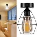 Vintage Black RV Light Fixtures, 12V Ceiling Light with ON/Off Switch, E26 Base for Camper, Motorhome, Trailer, and Boat,Classic Retro Style Interior Lighting,12-24V (Without Bulb)