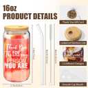 12 Set Thank You Gifts Employee Appreciation Gifts Bulk, 16 oz Glass Cups with Lids Straws Brushes and Gift Cards for Staff Coworker Friends Teacher Nurse