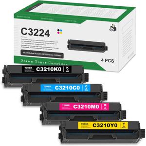C3210K0 C3210C0 C3210M0 C3210Y0 Toner Cartridges(4-Pack, 1BK/1C/1M/1Y) Replacement for Lexmark C3210 High Yield Toner Cartridge Set Work for C3224, C3326, C3426, MC3224, MC3326, MC3426 Printer