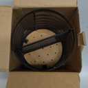 Utensil Holder for Kitchen Counter - 7.2" Large Rotating Utensil Crock, Wooden + Metal Base, Countertop Cooking Tool Spatula Organizer