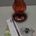 BOLITE Hummingbird Feeder, Hand Blown Glass Hummingbird Feeders for Outdoors Hanging with Ant Moat, 5 Bee-Proof Ports, Leak-Proof, 360 Perch, 22oz, Red, Gifts for Women Men, Gifts for Mom Dad