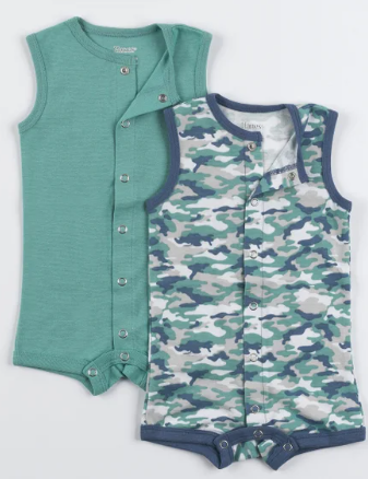 Hanes 2-pack Ultimate Sleeveless Rompers for Baby | 60% Cotton, Snap Closure