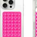 5 x Silicone Suction Cup Phone Case Mount, Hands-Free Strong Grip Holder for Selfies and Videos, Silicon Adhesive Phone Stand Sticky with Higher Suction Power for Cell Phone Hot Pink